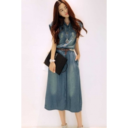 midi dress denim D4117