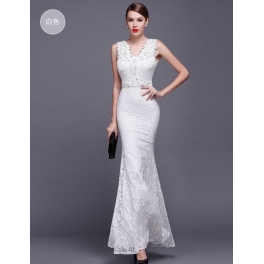 long dress brukat D4119