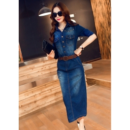 long dress denim D4161