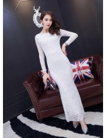 long dress brukat D4168