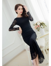 long dress brukat D4169