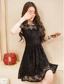 dress brukat korea D4182