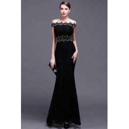 long dress brukat D4224