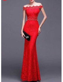 long dress brukat D4225