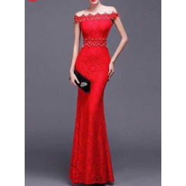 long dress brukat D4225