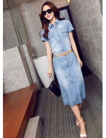 midi dress denim D4250