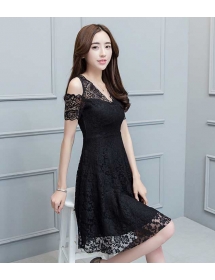 dress brukat korea D4268