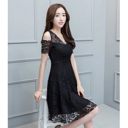 dress brukat korea D4268