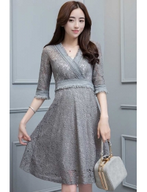 dress brukat korea D4274