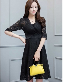 dress brukat korea D4277