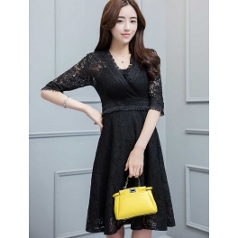 dress brukat korea D4277