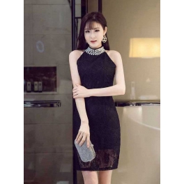 dress pesta brukat D4291