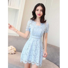 dress brukat korea D4293