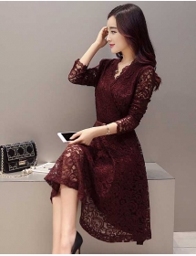 Dress brukat korea D4298