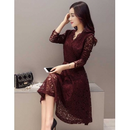 Dress brukat korea D4298