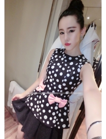 blouse wanita motif polkadot T963