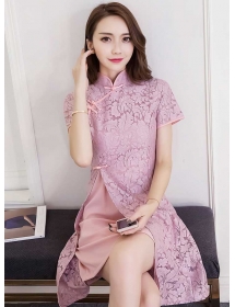 dress cheongsam brukat D4319