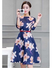 dress wanita motif bunga D4327