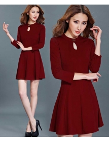 dress wanita lengan panjang D4333