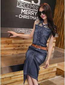 long dress denim D4354