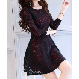 dress brukat korea D4415